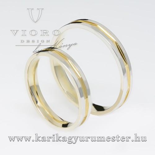 Sárga-fehérarany karikagyűrű pár 3311/FSF