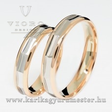 Rozé-fehér arany karikagyűrű pár 4316/RFR